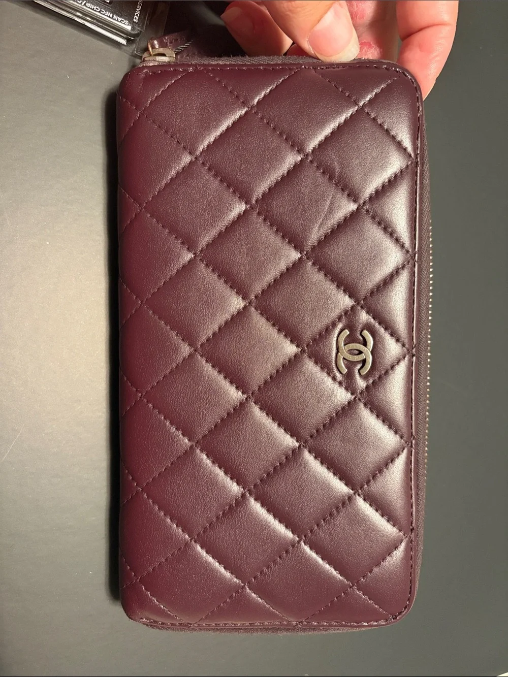 CHANEL Quilted Zip Wallet